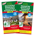 Denmark North & South Travel map bundle. This is an excellent double map set of Denmark at a scale of 1:150,000. Features two maps; Denmark North and Denmark South. Ideal for cycling, driving and detailed trip planning. Freytag & Berndt road maps are avai