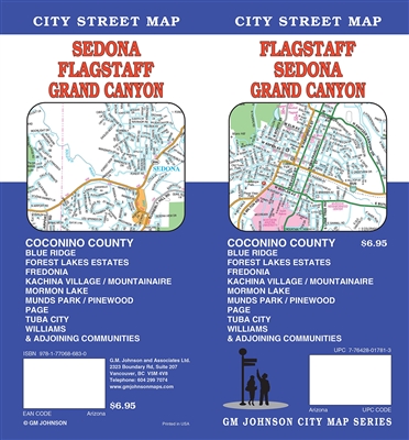 Flagstaff, Sedona, Grand Canyon city street map
