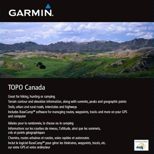 GarminGarmin MapSource Topo Canada - MicroSD/SD  May 2012.Garmin has mapped every hill and valley for your next great adventure. This map covers the finer details of the outdoors, including terrain contours, topo elevations, summits, routable roads and tr