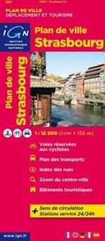 Strasbourg City travel map - France. City plan of Strasbourg in France. Includes an inset map of the city center and a detailed street index.
