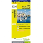 Caen Cherbourg-en-Cotentin France - Detailed Road Map. The brand new revision of the IGN Top 100 maps - originally designed for cyclists they should appeal to anyone who wants to explore their holiday area of France in detail by walking, cycling or by car