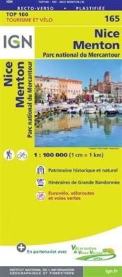 Nice Menton France Travel & Road Map. Designed for cyclists and anyone who wants to explore their holiday area of France in detail by walking, cycling or by car. More detailed features such as churches, castles, caves and panoramic viewpoints are indicate