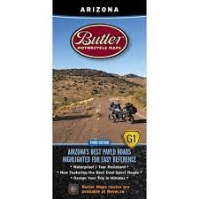 Arizona G1 Motorcycle Map by Butler - Waterproof. start a ride in a dry desert with giant Saguaro Cactus and end it in a field of snow at the top of a mountain. Not to mention, it is hard to find a better place to end a ride than a gun slinging wild west