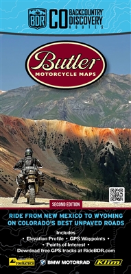 Colorado Backcountry Motorcycle Map by Butler. The Colorado Backcountry Discovery Route is a waterproof map that gives you the most scenic rides across the state of Colorado, beginning in Four Corners and finishing at the Wyoming Border. The route has bee