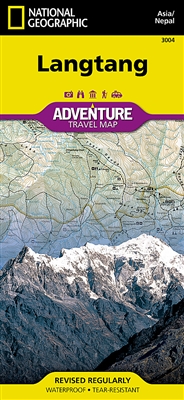 Langtang Nepal Adventure Travel Map. designed to meet the unique needs of adventure travelers with its durability and accurate information. This folded map provides global travelers with the perfect combination of detail and perspective, highlighting hund