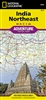 NE India National Geographic Adventure Map. The front side of the map covers the far northeastern corner of India, from its border with China and Bhutan to the north; Myanmar (Burma) to the east; and Bangladesh to the south. The states of Arunachal