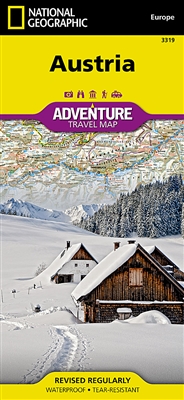 National Geographics Austria Adventure Map is designed to meet the unique needs of adventure travelers with its durability and accurate information. This folded map provides global travelers with the perfect combination of detail and perspective, highligh