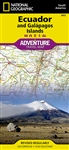 Ecuador & Galapagos Islands Adventure Travel Map. The front side of the map shows the southern half of Ecuador including the provinces of Zamora, Chinchipe, Loja, El Oro, Azuay, Canar, Santa Elena, Guayas, Chimborazo, and Morona-Santiago. Galapagos is pre