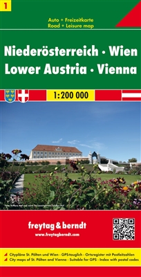 Lower Austria and Vienna travel and road map. This map contains a booklet that shows a place name index, downtown and access maps of Vienna and St. PÃ¶lten, as well as tourist information on main sights. Other tourist information on the map.