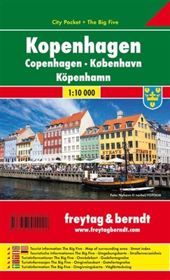 Copenhagen City Pocket map. This is a detailed city map of Copenhagen. Includes tourist information and a street index. Must visit sites include New Harbor, Tivoli Gardens, The Little Mermaid, Amalienborg Palace and the 17th-century Rosenborg Renaissance