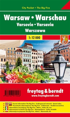 Warsaw City Pocket map. The City Pocket maps are handy pocket sized maps. They show each city and an inset of the metro. On the back there is a street index as well as a legend showing shopping, culinary, culture, nightlife and sights. The legend is in 10