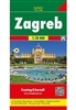 This is a detailed city map of Zagreb, Croatia. Includes tourist information and a street index. Languages: German, English, Italian, French. Scale 1:20,000. Also called Zagabria.