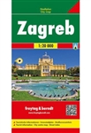 This is a detailed city map of Zagreb, Croatia. Includes tourist information and a street index. Languages: German, English, Italian, French. Scale 1:20,000. Also called Zagabria.
