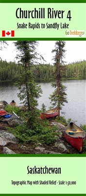 Churchill River - Snake Rapids to Sandfly Lake Canoe Map. The suggested canoe route map featuring forest fire burns in North Central Saskatchewan, Canada is a valuable tool for outdoor enthusiasts, specifically those interested in canoeing and exploring t