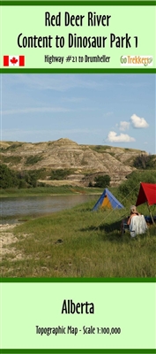 Red Deer River Canoe Maps - Content to Dinosaur Park (2 map set). Map of Canoe routes Red Deer River Content to Dinosaur Park 1 2, Alberta. Scale 1:100,000. Topographic maps of the Red Deer river from Content to Dinosaur Provincial Park on 2 maps.