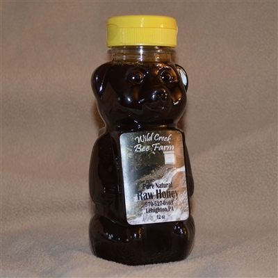 12 oz buckwheat raw honey bear