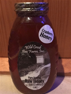 1lb raw cranberry honey jar