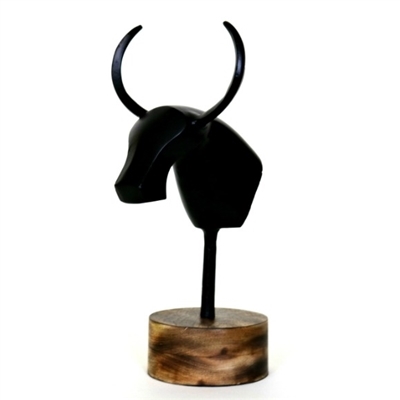 Table Top Bull Head Figurine