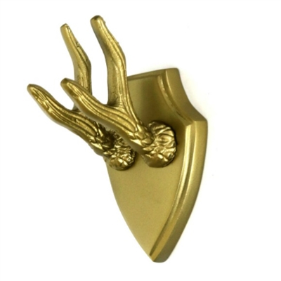Antler Trophy Wall Hook in Gold Finish