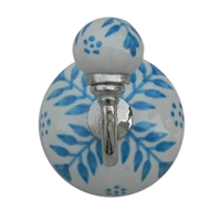 Blue Floral Ceramic Wall Hook