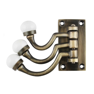 Three in One Wall Hook with Ceramic Ends