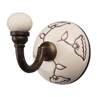 Brown Etched Ceramic Wall Hook