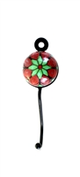 Round Ceramic Tile Hook (Green and Red)