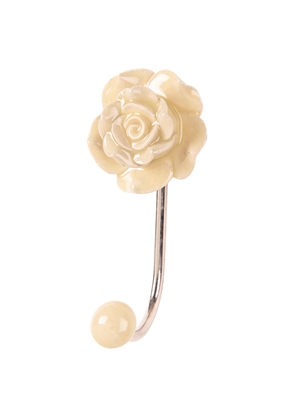 Ceramic Hook with White Rose