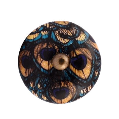 Green Embossed Ceramic Cabinet Knob
