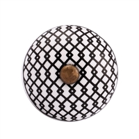 Black White Ceramic Cabinet Knob