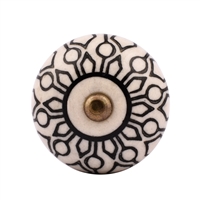 Black White Ceramic Cabinet Knob