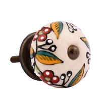 Colorful Floral Ceramic Cabinet Knob