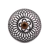 Black White Ceramic Cabinet Knob