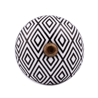 Black White Ceramic Cabinet Knob