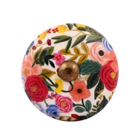 Colorful Floral Enamel Ceramic Cabinet Knob