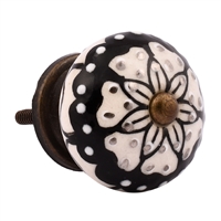 Black White Ceramic Cabinet Knob
