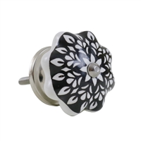 Black & White Ceramic Cabinet Knob