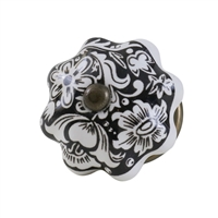 Black & White Ceramic Cabinet Knob