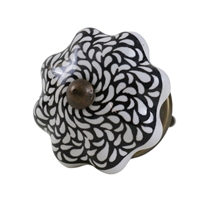 Black & White Ceramic Cabinet Knob