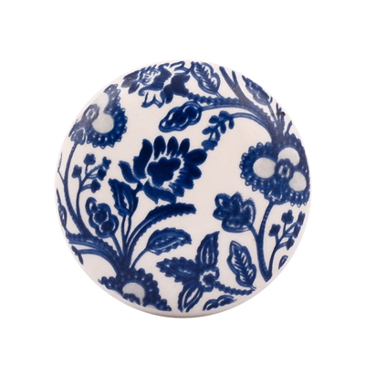 Blue Flower Ceramic Cabinet Knob