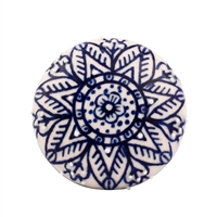 Blue Floral Ceramic Cabinet Knob