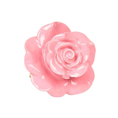 Pink rose ceramic knob