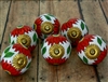 Ceramic knob red flowers