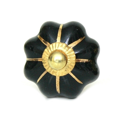 Melon knob (Black and Gold)