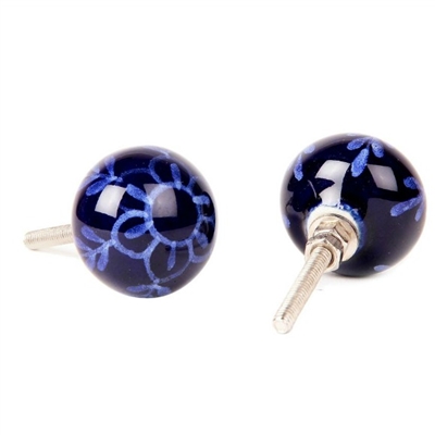 Blue Ceramic Knob