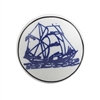 Ceramic Cabinet Knob with Sail Boat Print