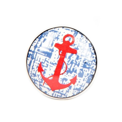 Ceramic Knob with Red Anchor