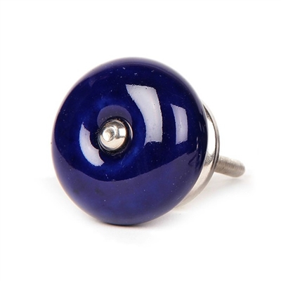 Dark Blue Ceramic Cabinet Knob