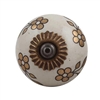 Ceramic knob with golden flower