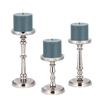 Silver Pillar Candle Holder Set